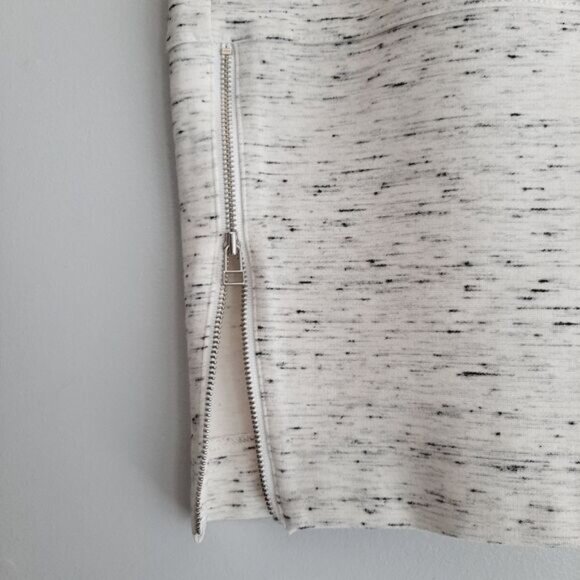 WILFRED / Aritzia Exposed Zip Slit Ponte Pencil Fitted Mini Skirt Marled Grey 6 - Picture 6 of 13